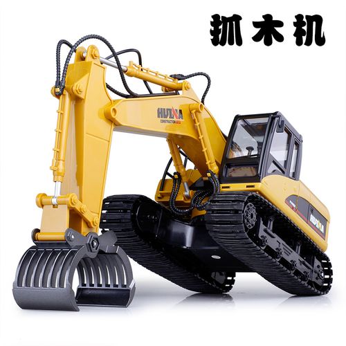 遥控挖掘机玩具车合金电动男孩挖土机挖机工程车 16通道遥控抓木机 原