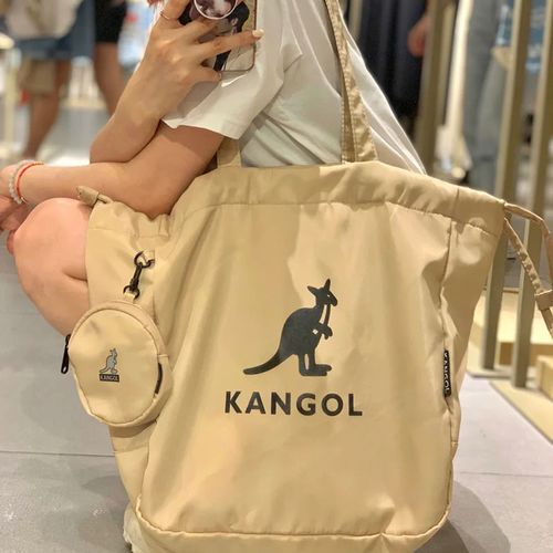 kangol托特包袋鼠单肩大容量防水抽绳包大学生上课手提包通勤包