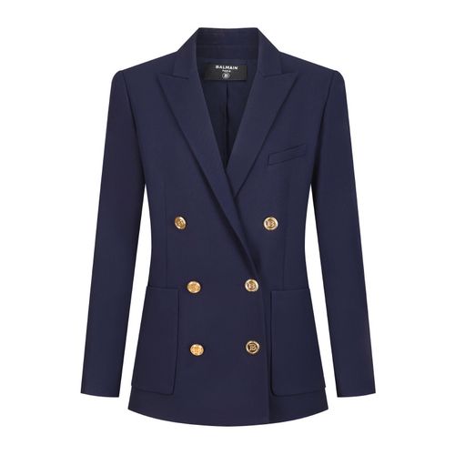 balmain/巴尔曼 女士21秋冬新品羊毛戗驳领双排扣修身西装外套