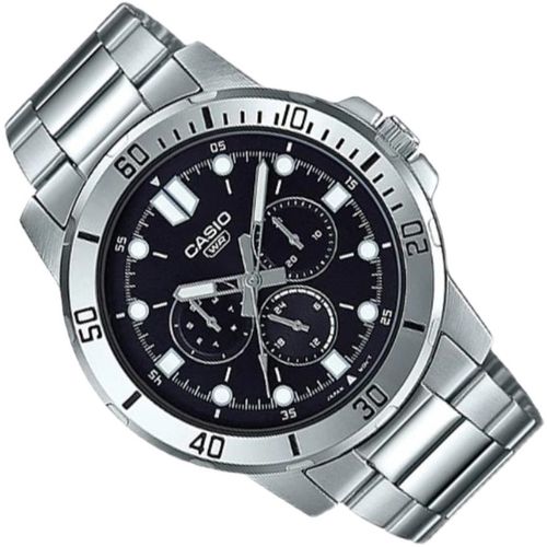 casio卡西欧手表男商务简约风钢带三眼指针石英腕表mtp-vd300d-1e