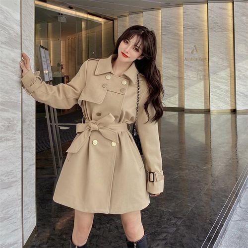 秋季2020新款小个子设计感中长款风衣女士英伦风高端
