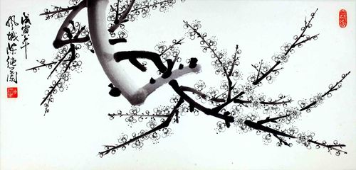 海报印制308素材松梅竹展板326白梅图  jpg