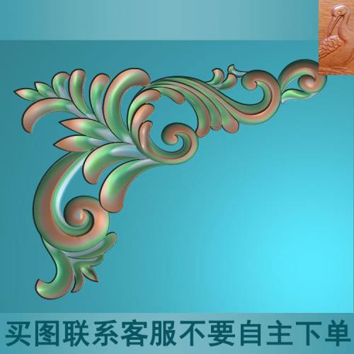 角洋花精雕图欧式洋花角花精雕木门贴花角花灰度图精雕角花bd234