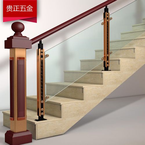 铝合金楼梯扶手栏杆立柱现代简约新中式家用室内装饰立柱 沙金/根