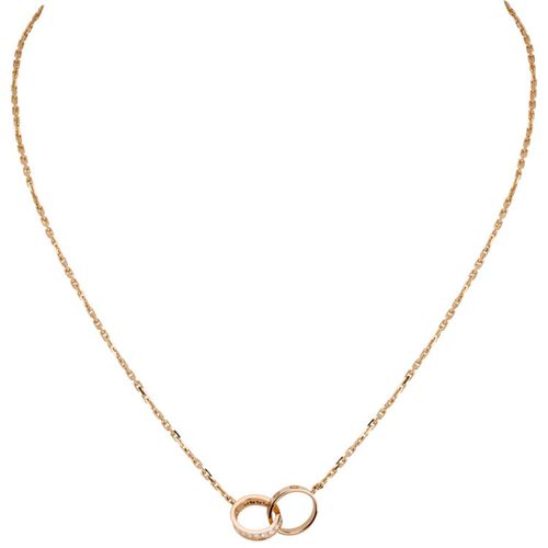 cartier /卡地亚项链 love项链镶嵌钻石 18k玫瑰金钻石项链b7013900