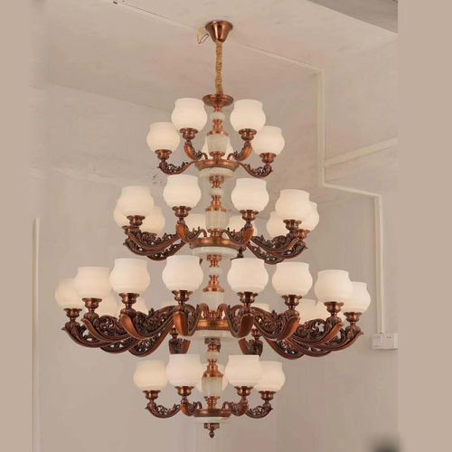 直销欧式真玉石吊灯法式客厅锌合金吊灯餐厅灯具北欧客厅灯饰 dl