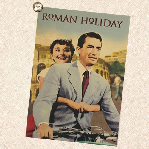 大片电影封面咖啡馆餐厅学生宿舍装饰贴画寝室书房酒吧画芯 罗马假日