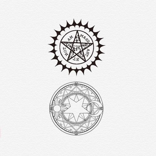 魔法阵标志纹身贴防水仿真持久ins风男女网红刺青纹身贴纸半永久