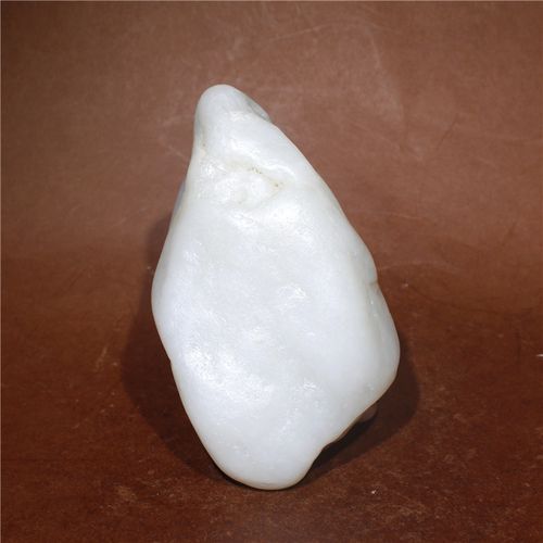 和田玉天然玉石原石手把件新疆山流水雕刻料233克一级白白玉包邮