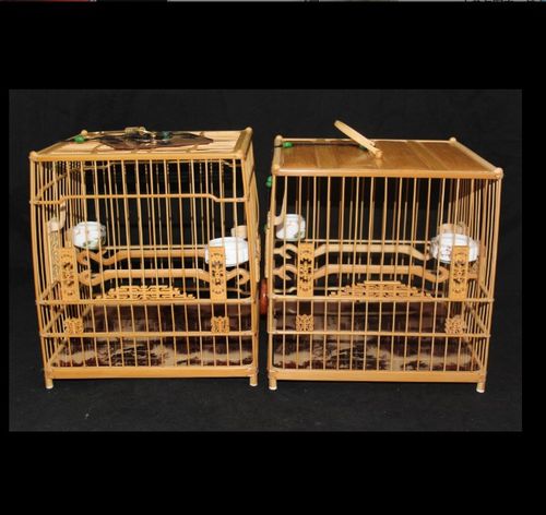 精工绣眼鸟笼全硫青小镶顶【寿子门花】扎线板顶笼/亮顶笼全配