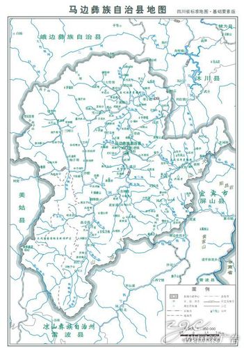 打印定制素材交通水系卫星地形政区地图乐山市马边彝族自治县