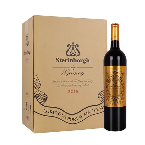 智利原酒进口 斯坦伯格佳美干红葡萄酒 750ml*6瓶整箱