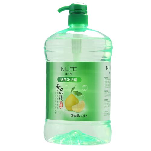 恩莱芙透明装洗洁精1.5kg*2两瓶装食品用洗洁精滋润保湿呵护双手
