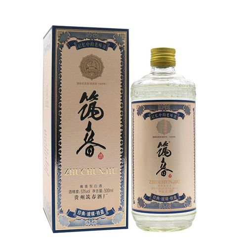 筑春酒53度 酱香型白酒 500ml 自饮招待用酒 铁盖玻璃瓶 单瓶500ml