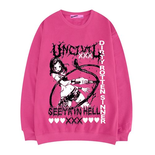 原创 21加厚冬款原宿风辣妹日系长袖卫衣bf宽松套头