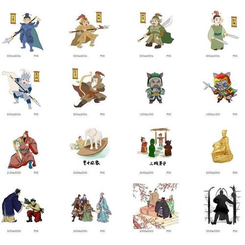 三国人物卡通形象桃园三结义图片q版诸葛亮手绘英雄卡通三国素材