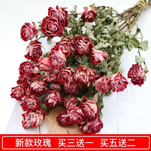 玫瑰干花天然干花真花多头真花风干花束家居装饰摆件