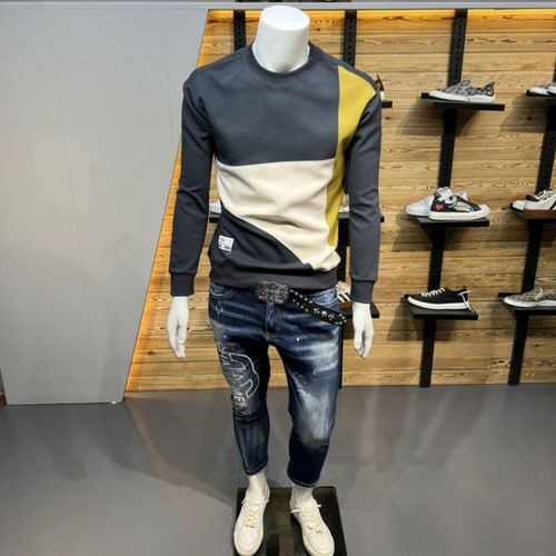 陈火火男装春季新款拼接卫衣