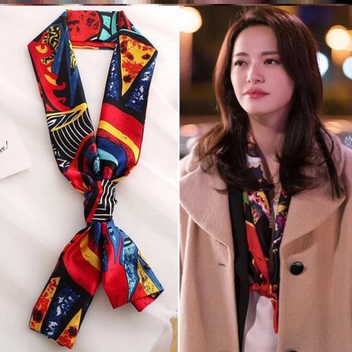 工装丝巾小长条搭配长巾绑带日系纱巾围巾领搭巾女士