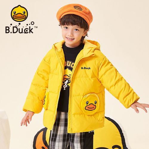 bduck小黄鸭童装儿童羽绒服男童外套2021新款白鸭绒保暖女童冬装