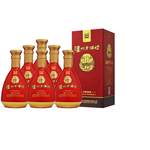 泸州老酒坊52度8n浓香型500ml*6瓶婚宴喜酒宴请商务粮食酿造白酒