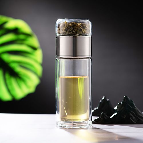 本利双层玻璃杯创意茶水分离泡茶杯男女便携功夫茶水杯过滤办公杯 db