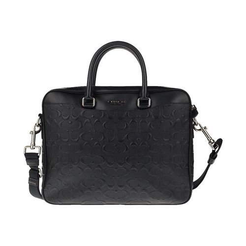 coach蔻驰 男士新款单肩斜挎手提包男士大号商务公文包 经典c纹印花