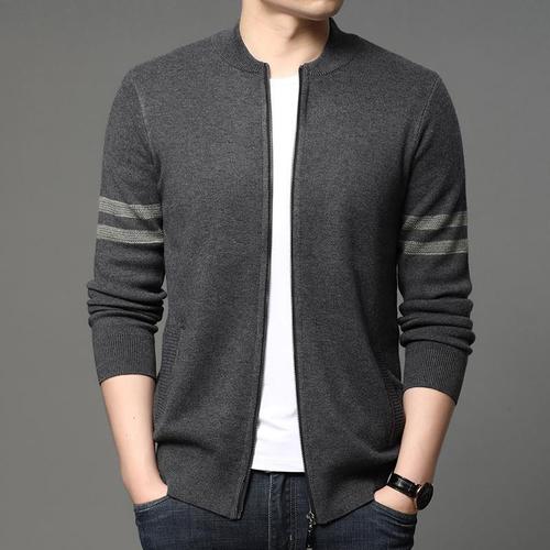 春秋季男士开衫毛衣外套韩版休闲针织衫夹克纯色潮流上衣外穿男装