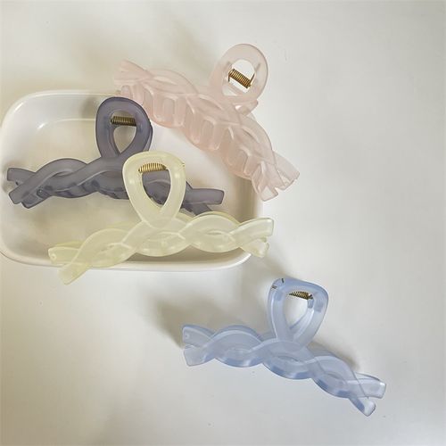 新款ins风透明果冻色抓夹女韩版鲨鱼夹洗澡大号夹子后脑勺发卡女