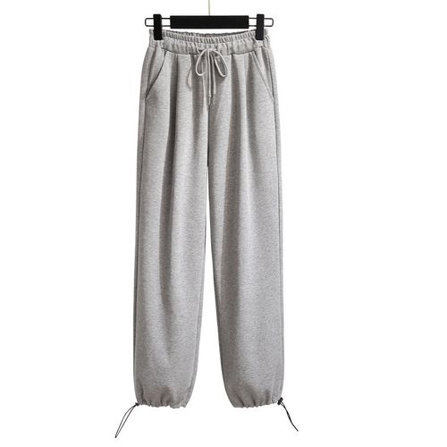 女装2021年春秋款式宽松运动裤显瘦高腰休闲卫裤休闲裤束脚抽绳裤子kf