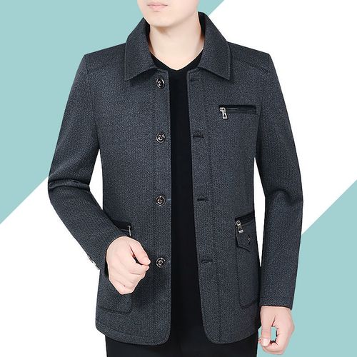 爸爸外套50-60岁春秋季70中老年男装夹克衫老人上衣爷爷休闲衣服