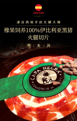西班牙黑斗篷绿标火腿后腿切片哈蒙风干jamon即食 十二道锋味推荐