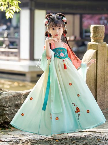 汉服女童夏装古装古风小女孩公主童装中国风儿童超仙