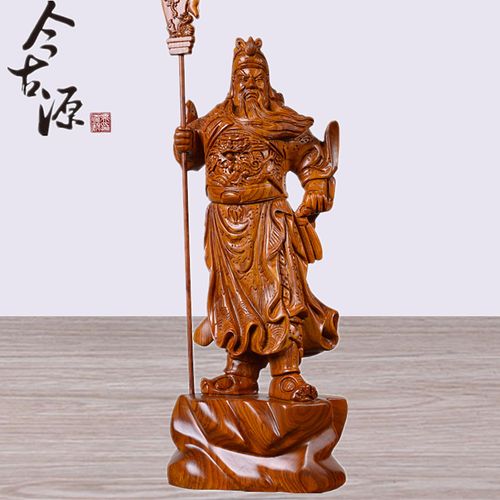 花梨木雕关公像摆件大号实木质武财神红木雕刻关二爷佛像招财镇宅
