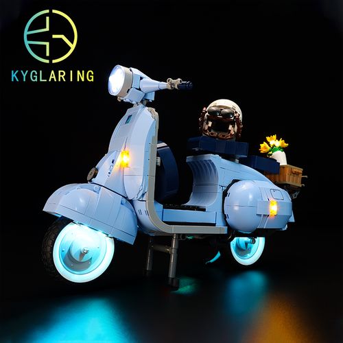 乐··高(le··go)vespa摩托车积木同款ky可匀适用10298125踏板led