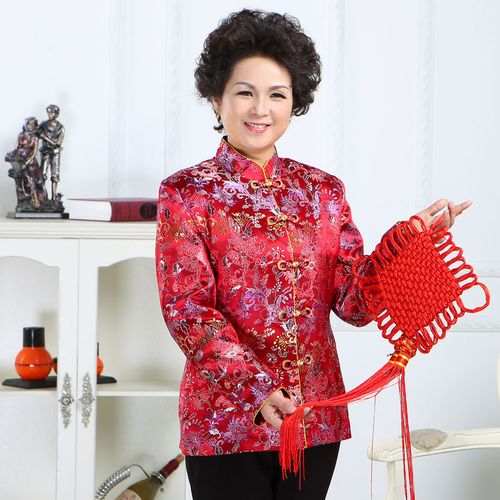中老年春秋冬女装妈妈老太太汉服名族风中国风唐装60-70-80