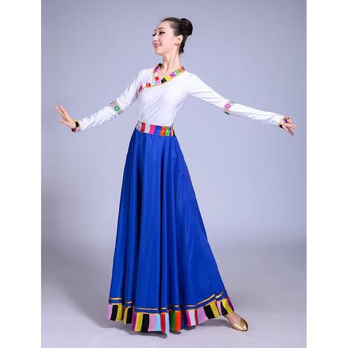 【藏族舞蹈上衣】新款长袖青海湖彩条上衣藏族锅庄舞藏族舞服【8月20