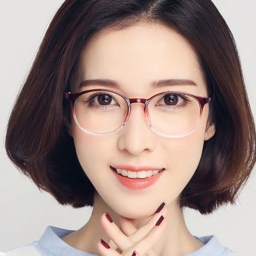 防蓝光近视眼镜女学生圆框眼镜女复古韩国圆形渐变色