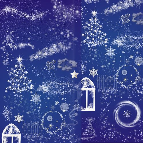 圣诞树雪花图片冬季清新唯美ps免抠png素材 网店网页