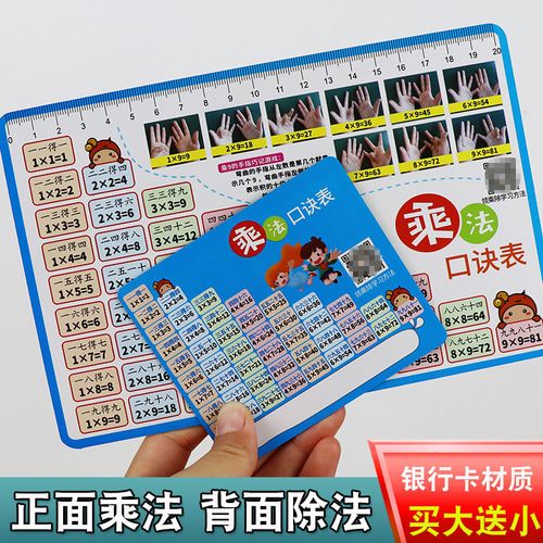 九九乘法口诀乘除法口诀表全套卡片二年级小学生99乘法表数学教具