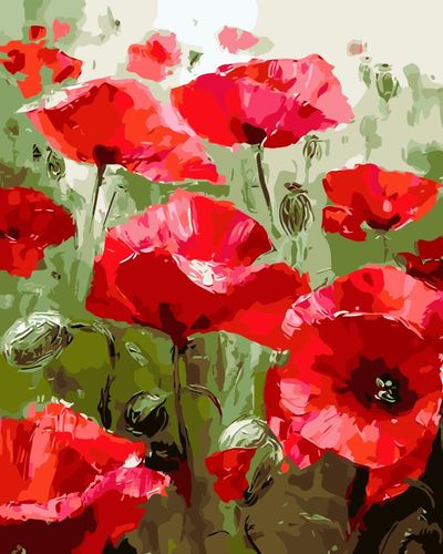 数字油画diy客厅花卉风景淡彩休闲减压简单填色手绘装饰画 魅之花