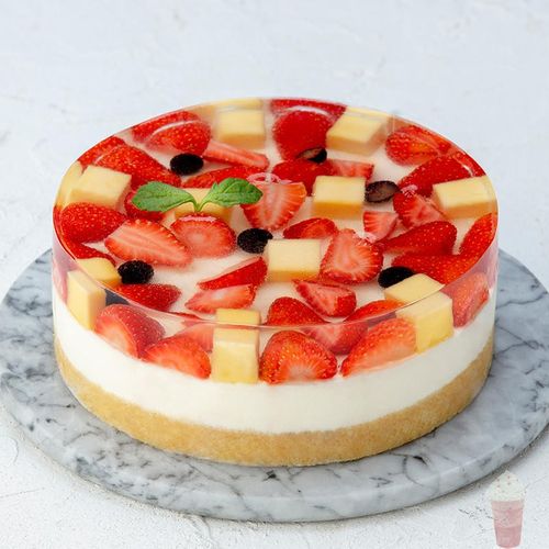 幸福西饼水镜花台慕斯生日蛋糕水果草莓果冻芒果河源全国同城配送