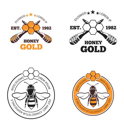 a0007蜂巢logo标志蜜蜂名片图案动物昆虫蜂蜜eps设计素材ai矢量图