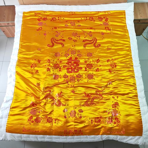 【京品优选】古代宫廷被子 纯棉花棉被子结婚喜被丝绸缎龙凤大红色单