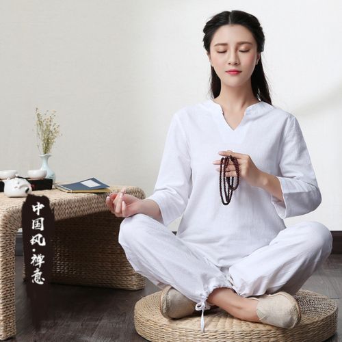 佛系衣服女冬礼佛服素衣禅意中国风拜佛衣服女棉麻
