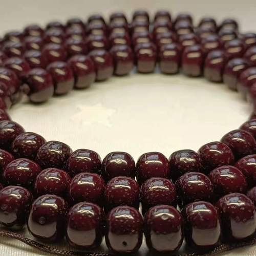 朱砂供星月菩提藏传工艺7×9 8×10mm尺寸男女佛珠手串
