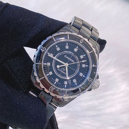 【二手95新】chanel香奈儿经典j12黑陶瓷女士腕表38表径钻刻自动机械