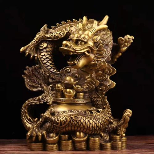 纯铜龙摆件青龙汉龙生肖吸财龙聚宝祥龙福禄送财龙