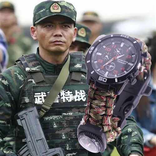 利刃出击刘闯同款手表户外多功能战术战狼特种兵求生绳手链手环