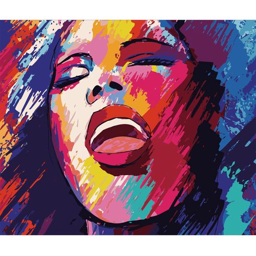 新款diy数字油画彩绘笑脸女孩头像纯手绘数字油画客厅